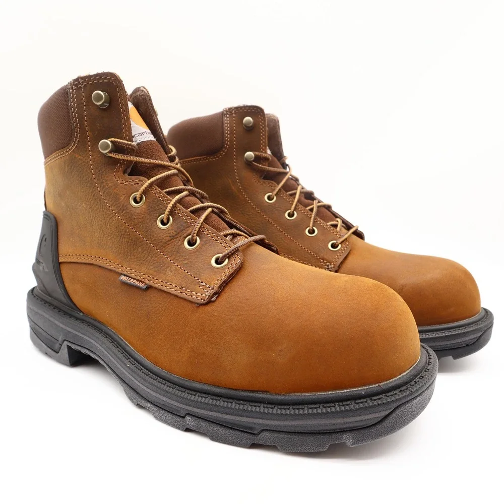 Carhartt Ironwood Work Boot Mens 11 Brown Leather Alloy Toe Waterproof FT6500-M